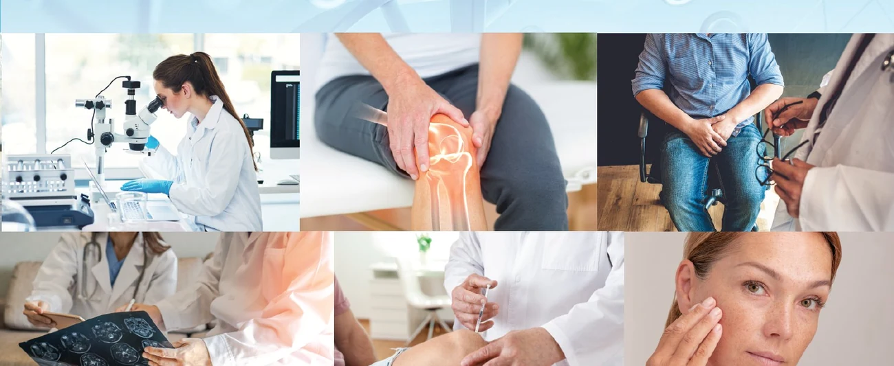 Cerrahi ve klinik branşları gösteren kolaj